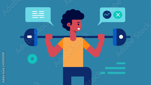 Workout Coach A person lifting weights while wearing a fitness tracker that provides realtime feedback such as reps completed and a digital coach displayed as a hologram.