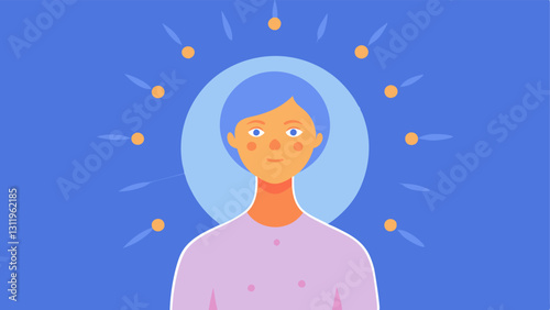 Soft Glowing Skin An illustration of a radiant figure with smooth skin surrounded by a glowing aura highlighting the effects of exosome body serums.