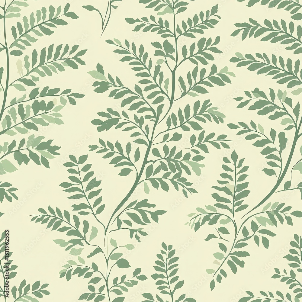 Obraz premium Beautiful wallpaper featuring a pattern of green leaves creating a seamless background for eco-friendly designs