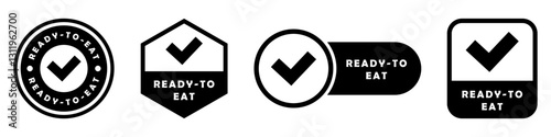 Packaging label - Ready to Eat. Vector food product signs.