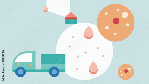 Targeted Delivery Illustration of exosomes as tiny delivery vehicles carrying healing compounds directly to acne scars shown in a targeted approach.