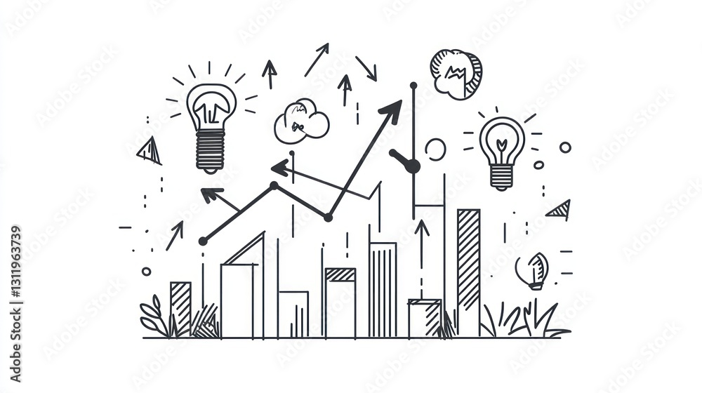 Fototapeta premium Business Growth Strategy Sketch