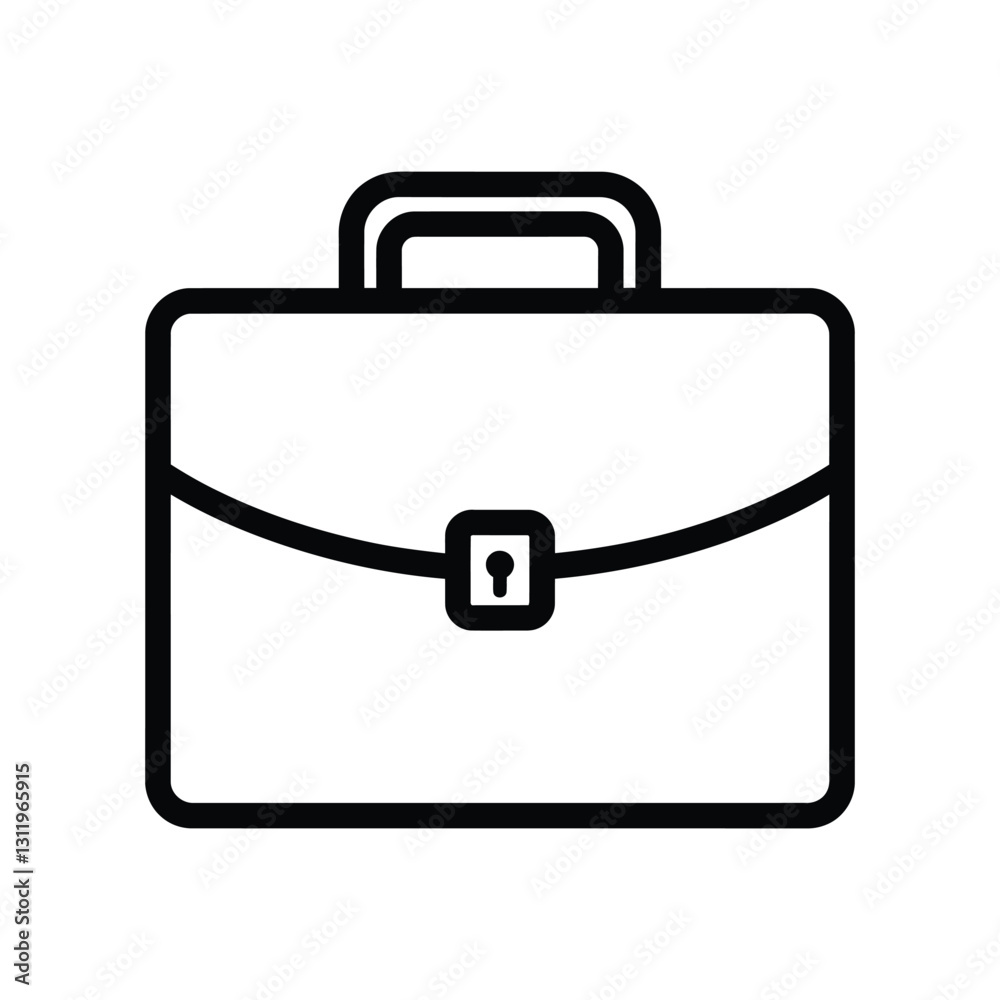 Black and white business briefcase vector icon Black and white business briefcase vector icon