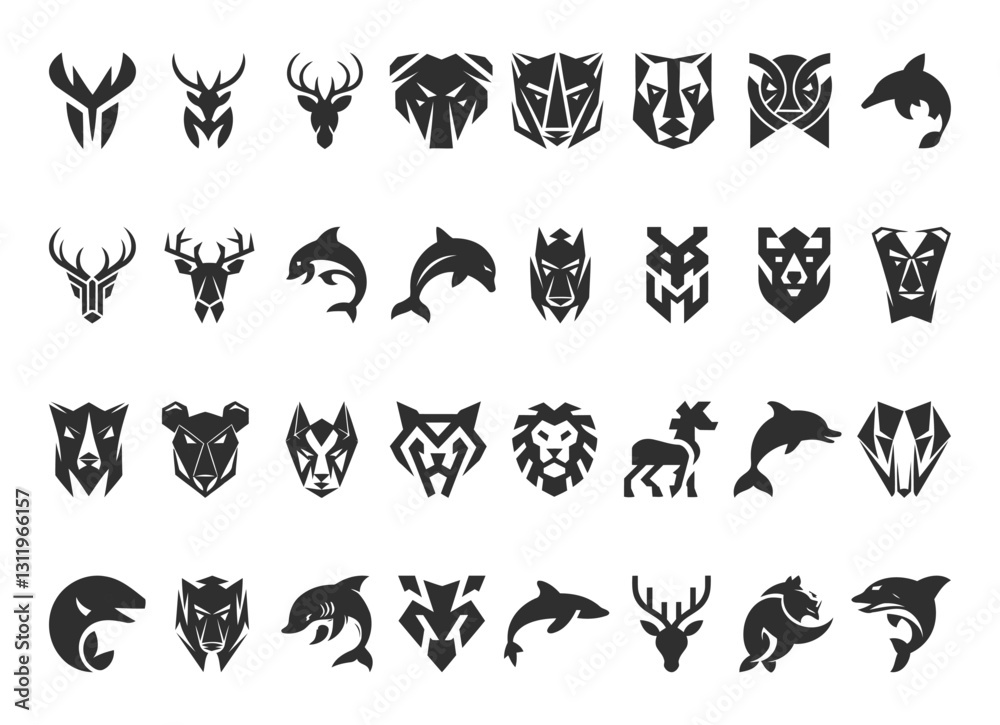 Animal Icon Vector Collection – Minimalist and Modern Outline Design