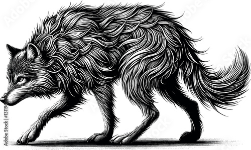 Wolf vector black silhouette cricut design for T-Shirt