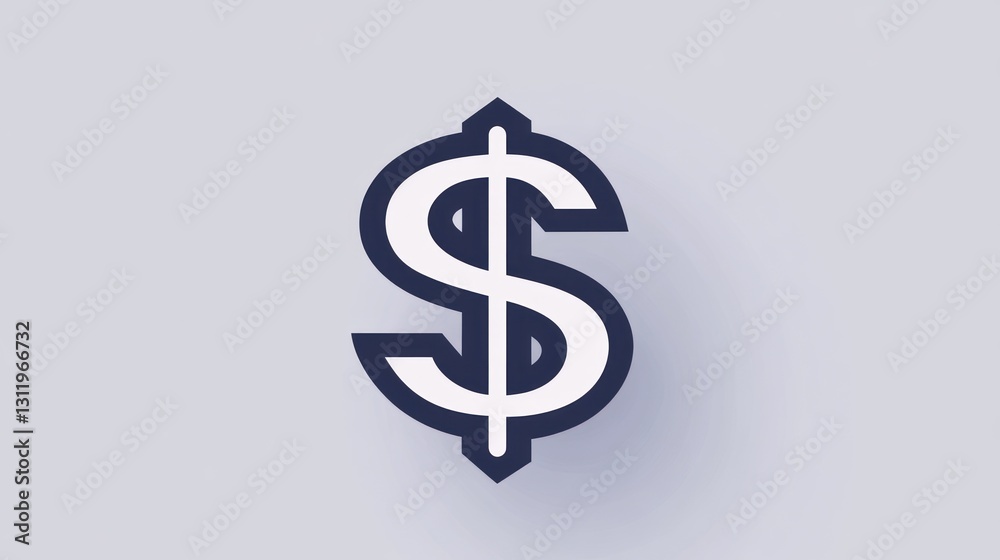 Simple Dollar Sign Icon on Neutral Background Simple Dollar Sign Icon on Neutral Background
