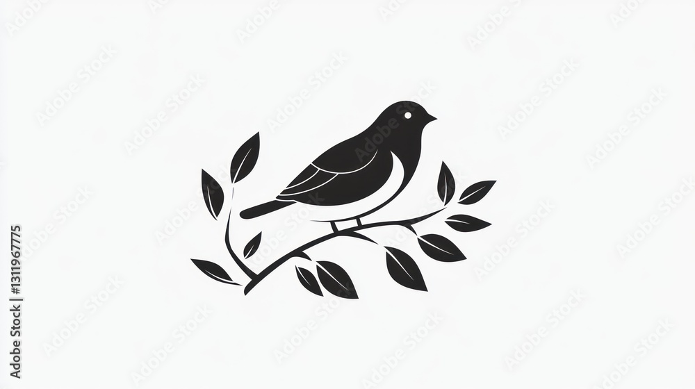Simple bird on branch graphic design (1) Simple bird on branch graphic design (1)