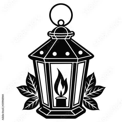 Christmas Candle Lantern Vector Perfect for Winter Decorations