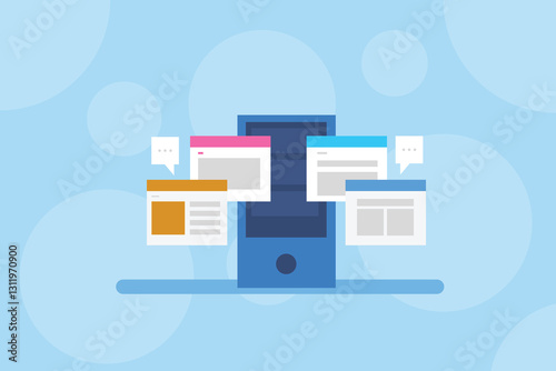 Shared Web hosting, Multiple websites hosted on a single server, Website hosting solution, Shared hosting concept.