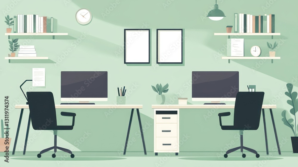 Modern shared office workspace with natural light Modern shared office workspace with natural light