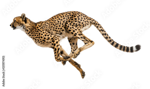 Wallpaper Mural A cheetah is running across a white background Torontodigital.ca