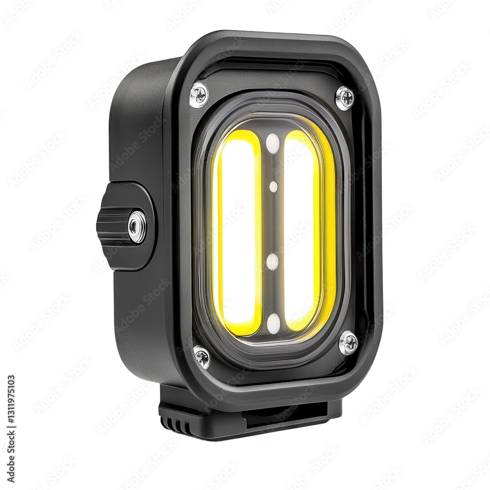 Advanced Spotlight: A cutting-edge, black spotlight casts a vibrant illumination with modern design. A perfect emblem of technology and illumination Advanced Spotlight: A cutting-edge, black spotlight casts a vibrant illumination with modern design. A perfect emblem of technology and illumination