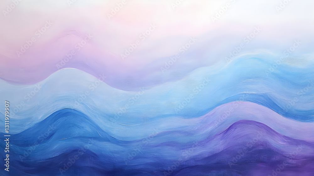 Obraz premium waves in soft lavender and blue, evoking a sense of emotional healing 