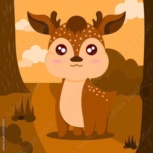Cute little deer with beautiful background image