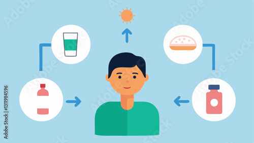 Steps to Recovery A visual guide illustrating the posttreatment care steps including avoiding sun exposure and using gentle skincare products.