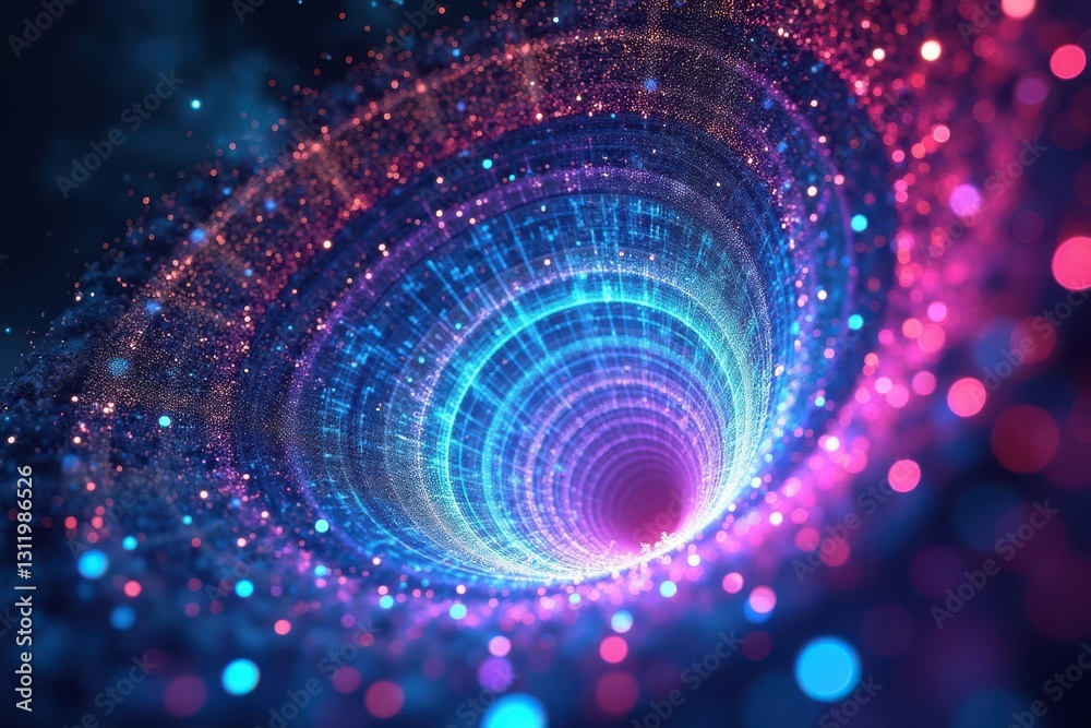 Colorful spiral patterns create a cosmic illusion Colorful spiral patterns create a cosmic illusion