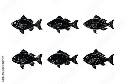 Moonlit Snapper silhouette vector illustration