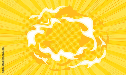 yellow comic background with cartoon smoke effect