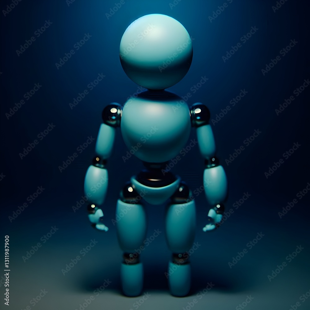 Futuristic humanoid robot in metallic joints. Ai technology, and the potential integration of robots into human-like roles. Futuristic humanoid robot in metallic joints. Ai technology, and the potential integration of robots into human-like roles.