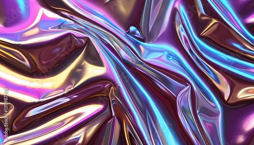 Obraz na płótnie Modern abstract holographic background. Iridescent rainbow texture. AI generated w salonie