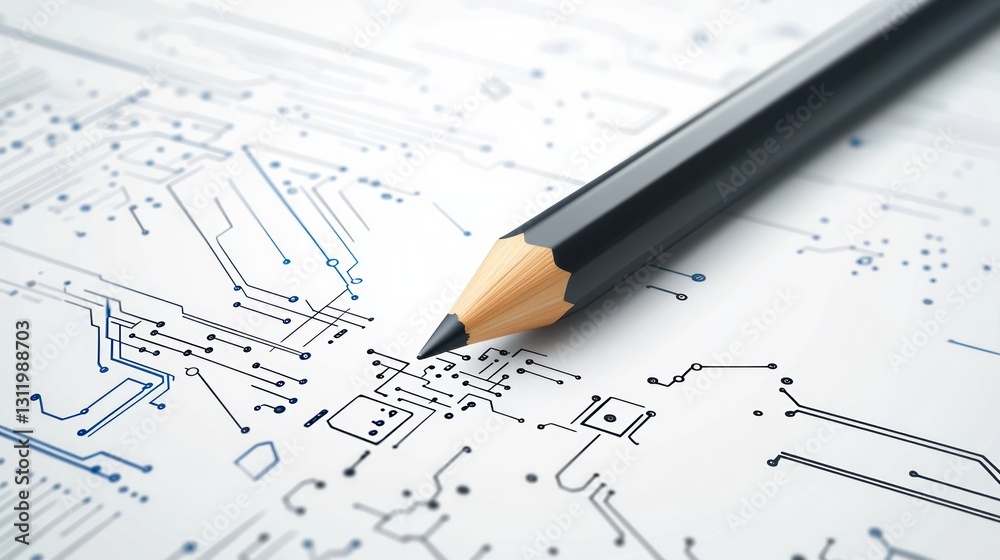 Pencil on Circuit Board Design (1) Pencil on Circuit Board Design (1)