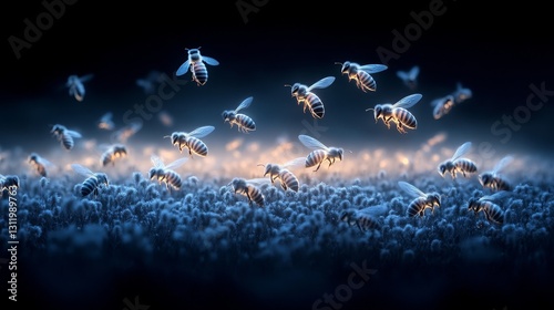 Organic bees in action honeycomb hive nature photography close-up insect life environmental awareness