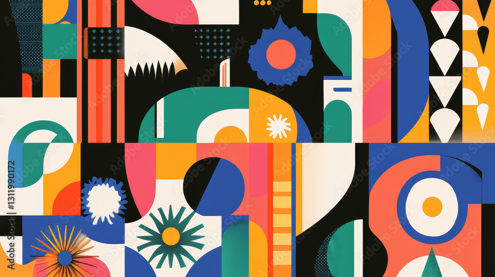 Obraz premium Modern Geometric Abstract Shapes and Symbols Collection