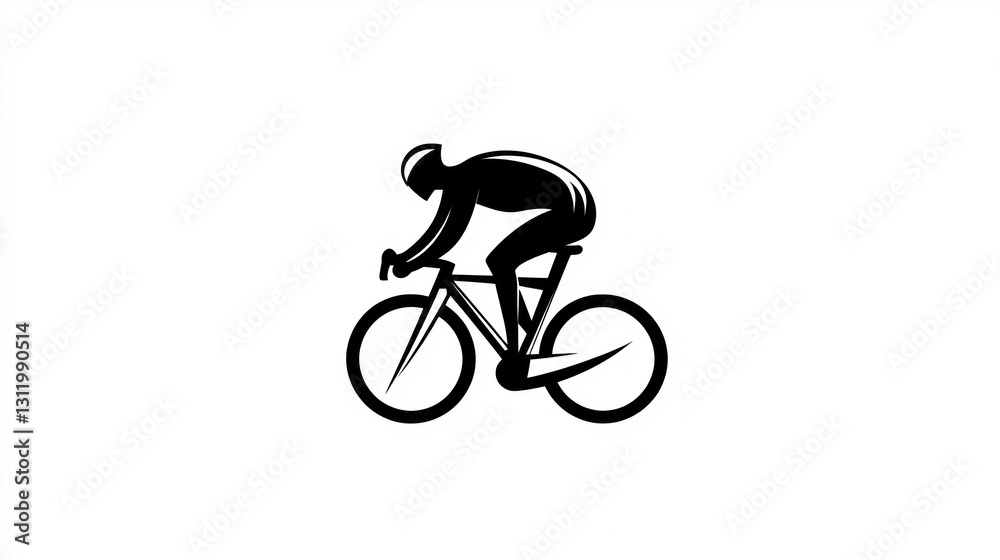 Cyclist Silhouette, Road Bike, Sport, Action, Minimalist Design, Stock Photo Cyclist Silhouette, Road Bike, Sport, Action, Minimalist Design, Stock Photo
