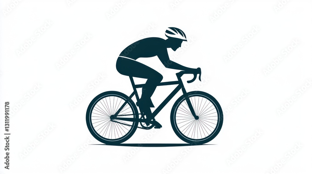 Cyclist Silhouette, Sporty, Active, Biking, White Background, Vector Illustration, Design, Modern Cyclist Silhouette, Sporty, Active, Biking, White Background, Vector Illustration, Design, Modern