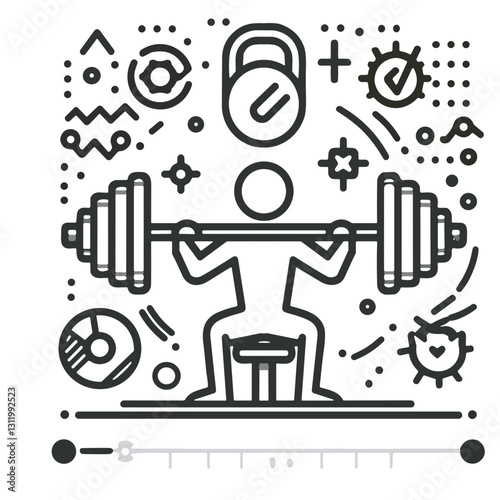 Dedicated lifter engaging in weightlifting with barbell, showcasing determination in a creative fitness environment