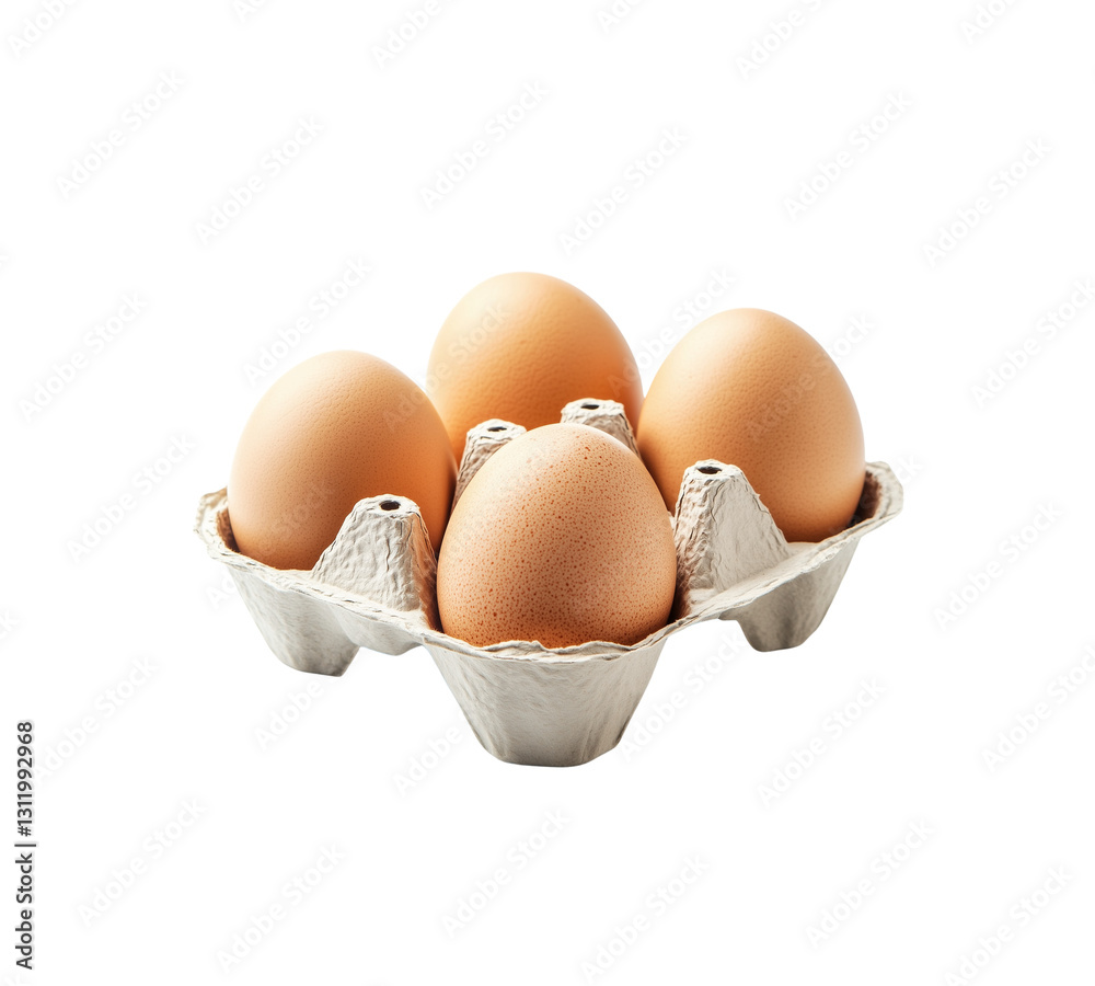 Eggs in a carton isolated on White background Eggs in a carton isolated on White background