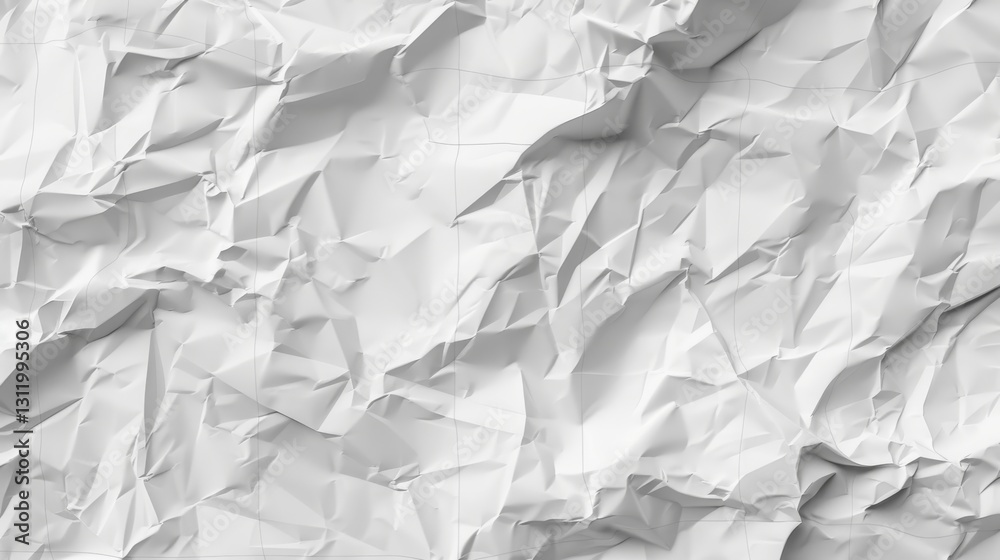 Obraz premium a detailed depiction of crumpled white paper with faint grid lines