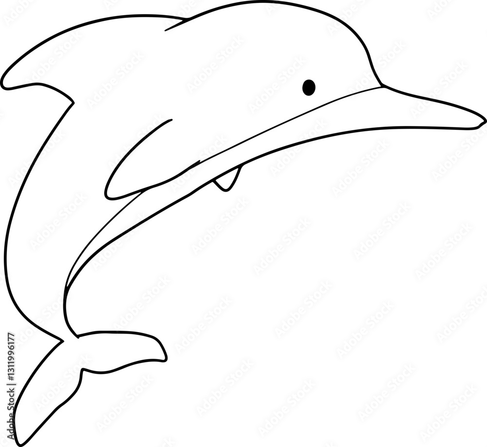 Obraz premium dolphin doodle hand drawn