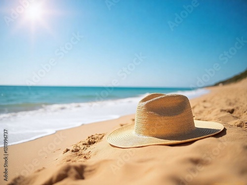hat on the beach