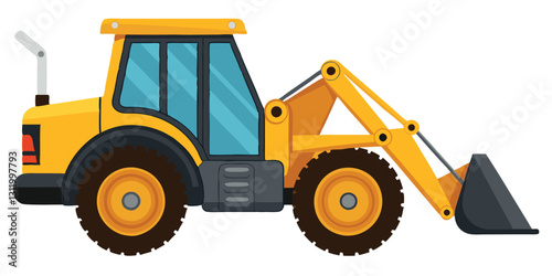 Powerful Yellow Excavator Loader Tractor for Construction and Agriculture