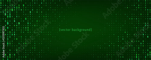Trendy abstract background with dollar symbols on green. Money currency sign, business concept. Modern halftone design. Financial template for banners, posters, presentation. Vector