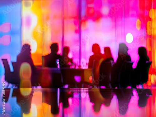 Wallpaper Mural Abstract meeting shadows with vibrant background hues and reflections Torontodigital.ca