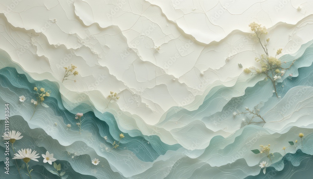 Artistic aerial view of nature's textured waves