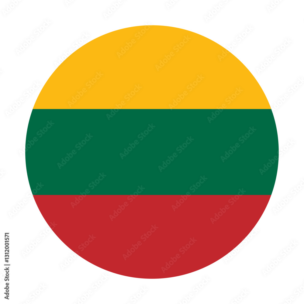 Flag of Lithuania round shape, national symbol Flag of Lithuania round shape, national symbol