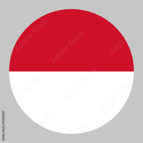 Flag of Monaco round shape, national symbol Free Download Flag of Monaco round shape, national symbol - GFXLoad
