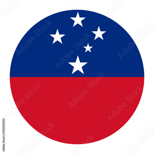 Free Download Flag of Samoa round shape, national symbol - GFXLoad