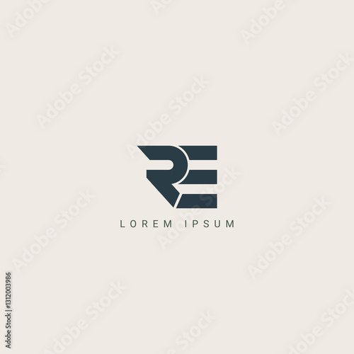 RE, ER Alphabet Letters Logo Monogram