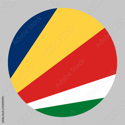 Free Download Flag of Seychelles round shape, national symbol - GFXLoad