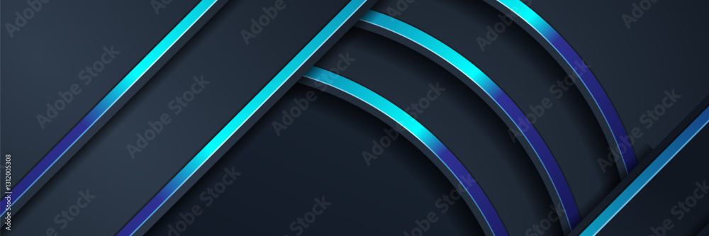 Abstract Blue Neon Lines Dark Background Design Abstract Blue Neon Lines Dark Background Design