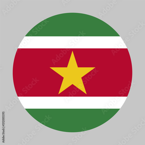 Free Download Flag of Suriname round shape, national symbol - GFXLoad