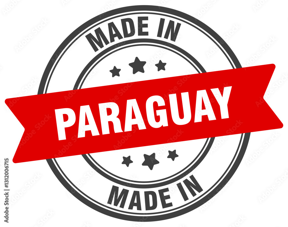 Made in Paraguay round sign. Made in Paraguay stamp. Made in Paraguay round sign. Made in Paraguay stamp.
