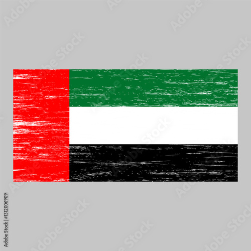 Flag of United Arab Emirates with grunge texture, national symbol