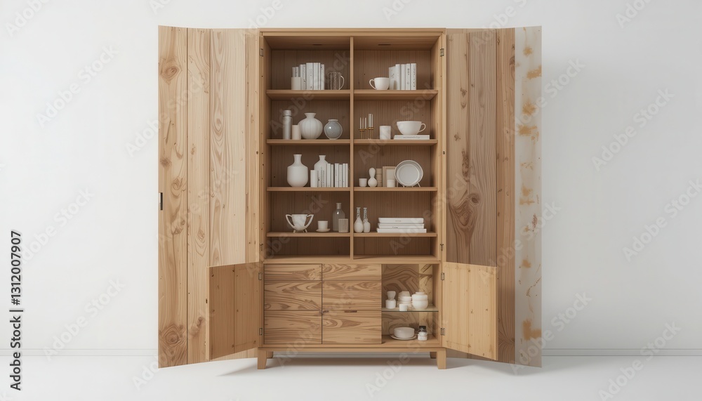 Eye-level wooden cabinet with minimalist design Eye-level wooden cabinet with minimalist design
