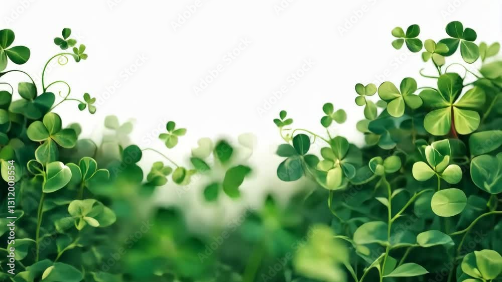 Lush Greenery Featuring Shamrocks with a Beautifully Captivating Bokeh Background Effect Lush Greenery Featuring Shamrocks with a Beautifully Captivating Bokeh Background Effect