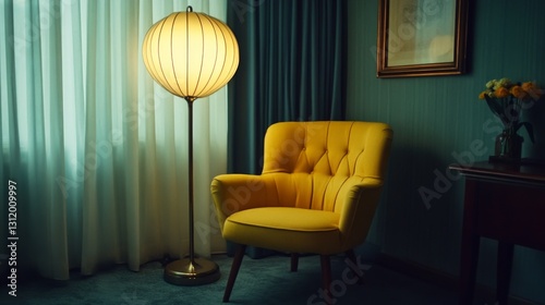 Bright Yellow Chair in Soft Sunlight Setting